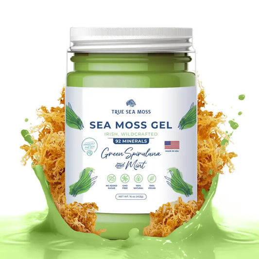True Sea Moss  Green Spirulina and Mint Sea Moss Gel  | 453g