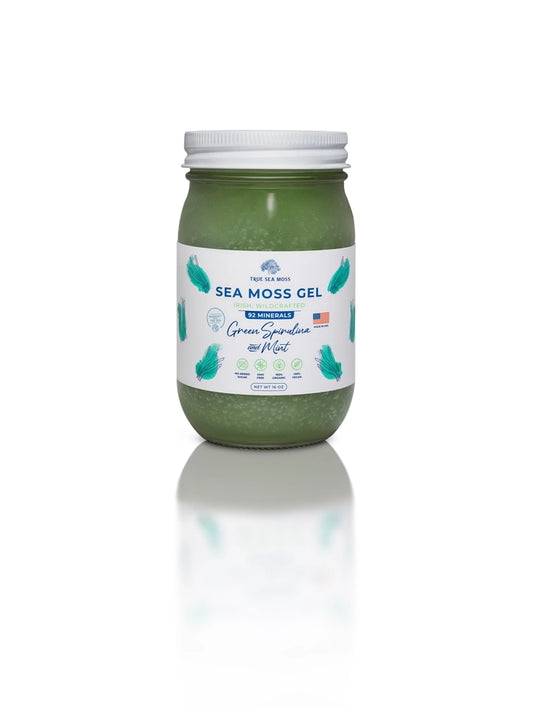 TRUE SEA MOSS Green Spirulina and Mint Sea Moss Gel  | 453g