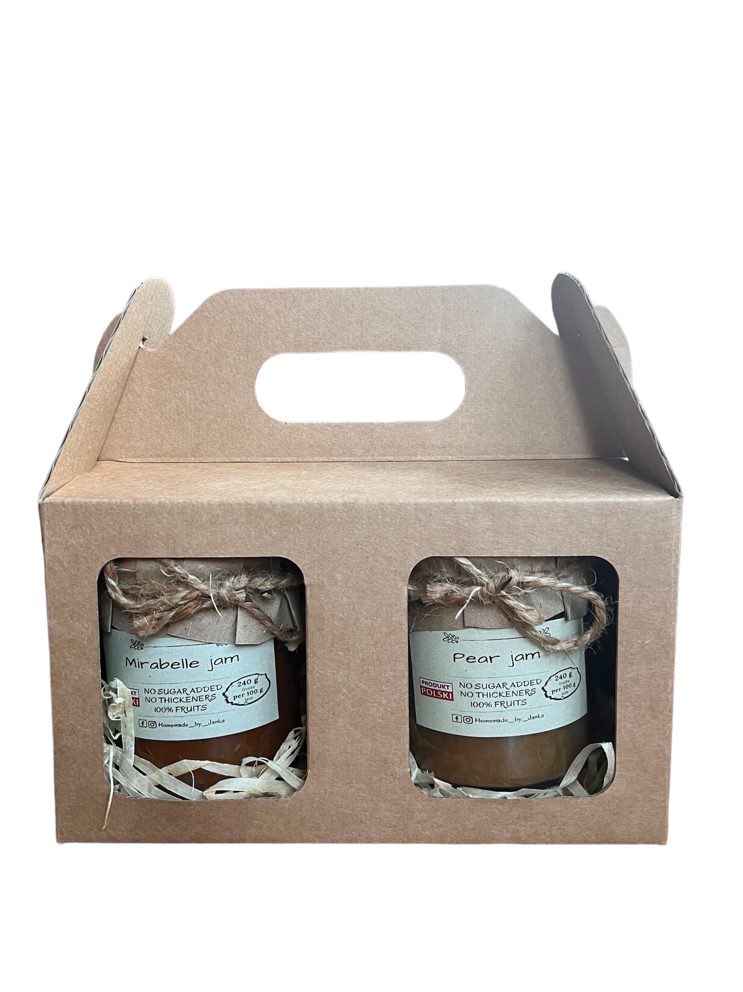 Homemade by Janka  Gift set of 2 jams in a box | Mirabelle Jam, Pear Jam | 2 x 240g