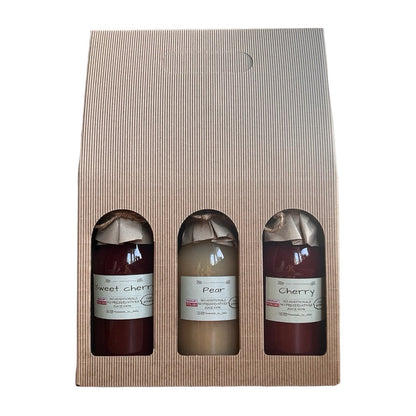 HOMEMADE BY JANKA  Gift Set of 3 Juices in a Box | 3 x 330ml | Sweet Cherry, Pear, Cherry