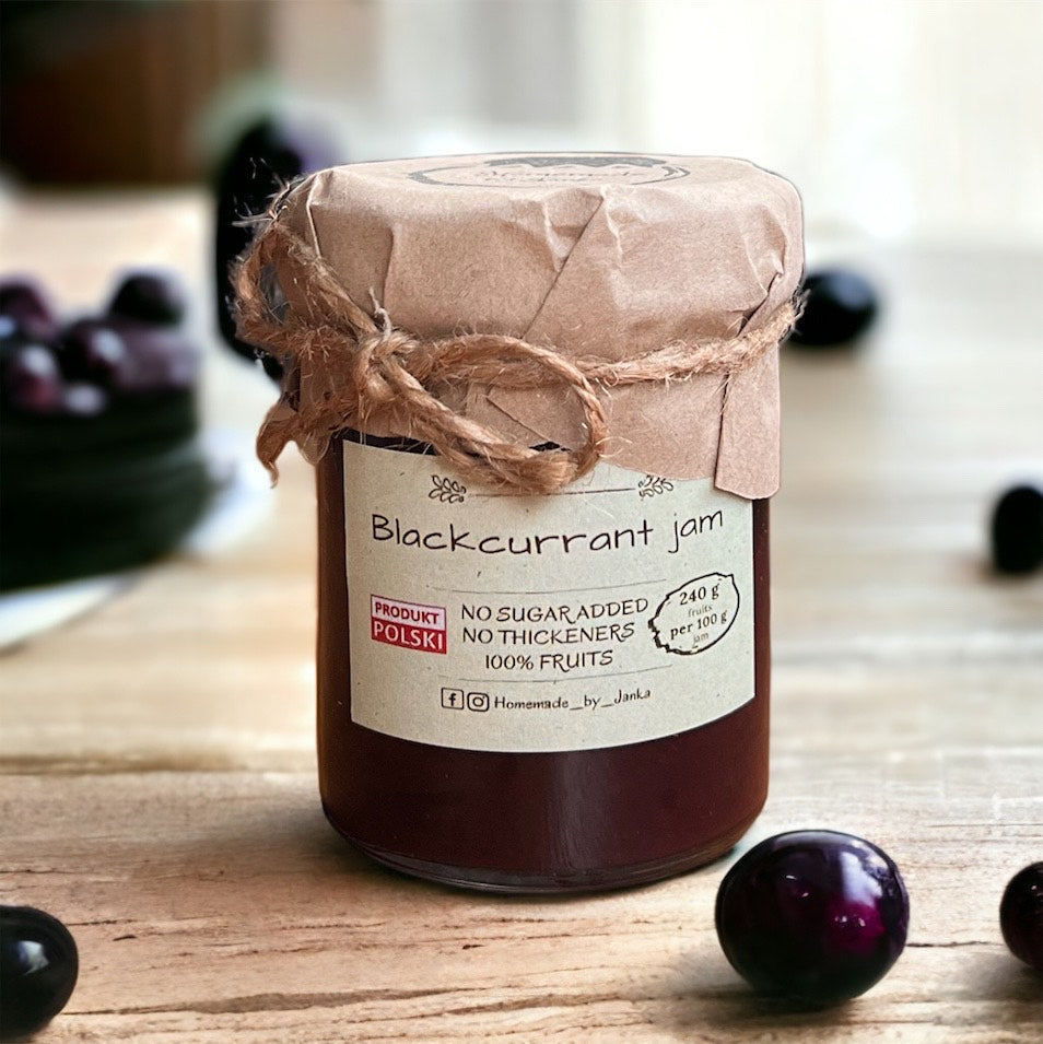 HOMEMADE BY JANKA  Blackcurrant Jam  | 220g