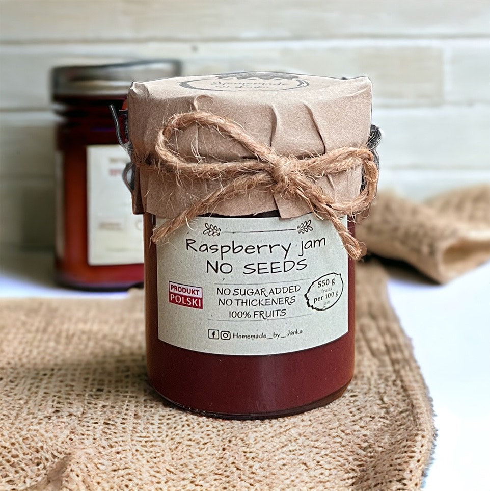 HOMEMADE BY JANKA   Raspberry Jam No Seeds  | 220g