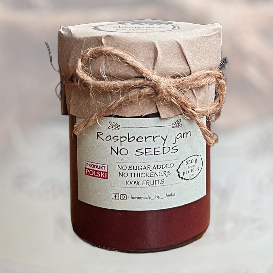 HOMEMADE BY JANKA   Raspberry Jam No Seeds  | 220g
