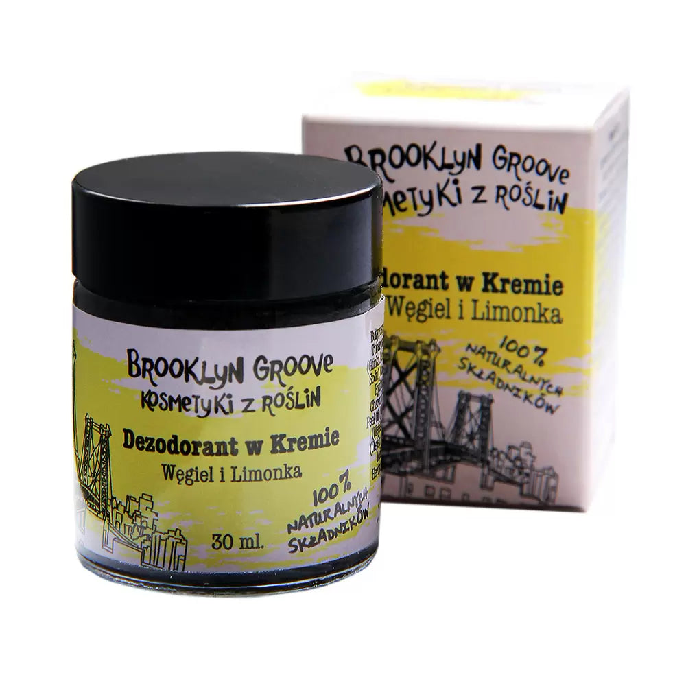 BROOKLYN GROOVE Charcoal Deodorant Cream | Lime | 30ml