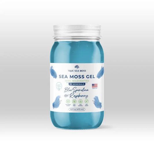 TRUE SEA MOSS Blue Spirulina and Raspberry Sea Moss Gel | 453g