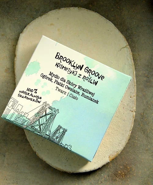 BROOKLYN GROOVE Soap for Sensitive Skin- Cucumber, Oatmeal, Chamomile | 120g
