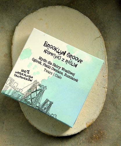 BROOKLYN GROOVE Soap for Sensitive Skin- Cucumber, Oatmeal, Chamomile | 120g